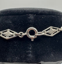 Load image into Gallery viewer, Original 1930's Art Deco Filigree and Blue Glass Beaded Necklace