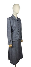 Load image into Gallery viewer, Original Late 1940's Wiley's of Kansas Textured Slate Grey Blue Cotton Suit - Bust 40