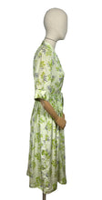 Load image into Gallery viewer, Original 1940's CC41 Green Silk Crepe Belted Day Dress with Pockets by Rei-ta - Bust 36