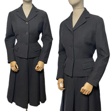 Load image into Gallery viewer, Original 1950's Dark Blue Grey Hebe Skirt Suit - Bust 38