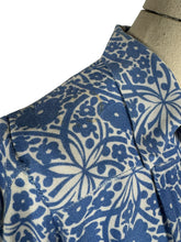 Load image into Gallery viewer, Original Volup 1940's White and Blue Long Sleeved Linen Smock Blouse - Bust 40 42
