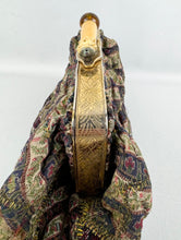 Load image into Gallery viewer, Antique Late Victorian Stripe Brocade French Clutch Bag with Bone and Amber Clasp