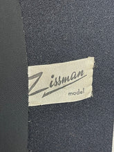 Load image into Gallery viewer, Original 1940's Zissman Model Black Wool Double Breasted Princess Coat with Velvet Collar and Pocket Detail - AS IS - Bust 38