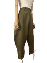 Load image into Gallery viewer, Original 1940's WW2 Women's Land Army Breeches Dated 1943 - Waist 27 29