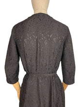 Load image into Gallery viewer, Original 1940's 1950's Classic Little Black Belted Day Dress - Bust 38 40