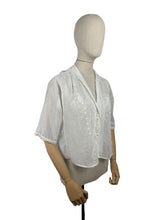 Load image into Gallery viewer, Vintage Edwardian Style Blouse in Fine Cotton Lawn with Mother of Pearl Buttons, Pintucks and Lace Trim - Bust 36 **