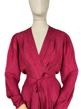 Load image into Gallery viewer, Original 1940's CC41 Burgundy Textured Crepe Belted Day Dress with Long Sleeves - Bust 38 40 *