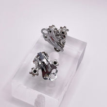 Load image into Gallery viewer, Vintage Green and Aurora Borealis Paste Clip on Earrings