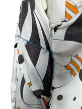 Load image into Gallery viewer, Original Vintage 1960's 1970's White, Black and Orange Robe with Novelty Umbrella Print - Bust 34 36