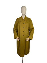 Load image into Gallery viewer, Original 1950's All Wool Gaberdine Dark Chartreuse Coat by Alligator - Bust 38