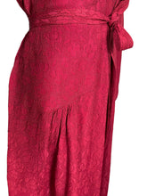 Load image into Gallery viewer, Original 1940's CC41 Burgundy Textured Crepe Belted Day Dress with Long Sleeves - Bust 38 40 *