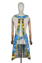 Load image into Gallery viewer, Original 1930s Deadstock Border Print Apron in Vibrant Crisp Cotton with Scenic Floral Print - Bust 38 40 *