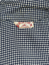 Load image into Gallery viewer, Original 1940's Navy and White Mode O'Day Gingham Check Suit with Original Belt and Velvet Bow Neck - Bust 40
