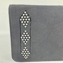Load image into Gallery viewer, Original 1940's 1950's Black Fabric Covered Clutch Bag with Diamond Trio Paste Trim