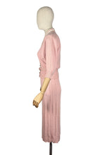 Load image into Gallery viewer, Original 1950's Soft Pink Pure Wool Skirt, Belt and Cardigan Knit Set by Tobanna Knit Fashions - Bust 36