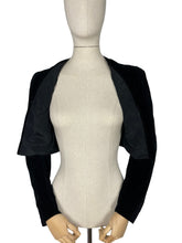 Load image into Gallery viewer, Original 1940’s Harrods Black Velvet Bolero - Cropped Jacket - Crepe Lined - Bust 32 34 *