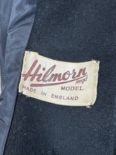 Load image into Gallery viewer, Original 1950's Hilmorn Reg'd Inky Black Wool Coat with Astrakhan Fur Trim - Bust 42 44