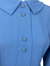 Load image into Gallery viewer, Original Late 1940's Cornflower Blue Lightweight Wool Day Dress - Bust 34 35