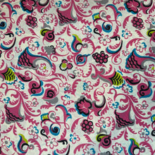 Load image into Gallery viewer, Original 1940’s Pure Silk Dressmaking Fabric in White, Grey, Bright Pink, Blue and Lime Green - 40” x 120” *