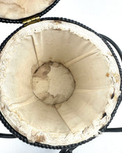 Load image into Gallery viewer, Original 1950's Small Wicker Handbag in White, Black, Green and Red