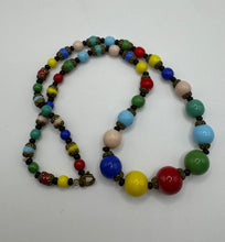 Load image into Gallery viewer, Original 1950's Mid Century Glass Harlequin Necklace in Vibrant Shades