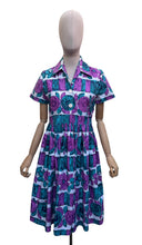 Load image into Gallery viewer, Original 1950's Cotton Dress in White, Green, Pink and Blue - Bust 36