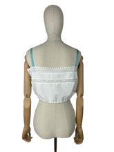 Load image into Gallery viewer, Antique Edwardian White Cotton Camisole with Sea Foam Green Silk Detailing - Bust 34 36 *