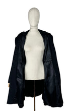 Load image into Gallery viewer, Original 1950's Petite Length Black Wool Princess Coat with Beaded Shawl Collar - Bust 38