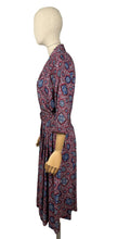 Load image into Gallery viewer, Original 1950's Volup Burgundy, Red, Blue and White Classic Cotton Belted Day Dress - Bust 40 42 *