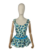 Load image into Gallery viewer, Original 1950's 1960's Aquapoise Swimsuit in Blue and Green - Bust 34 *