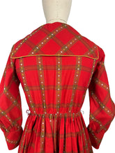 Load image into Gallery viewer, Original 1950's Candy Jones of California Red, Brown and Mustard Cotton Day Dress - Bust 34 35 *