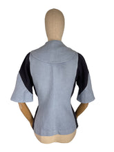 Load image into Gallery viewer, Original 1940's 1950's Heavy Linen Jacket in Two-Tone Blue - Bust 38 *