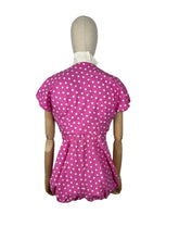 Load image into Gallery viewer, Original 1950's Pink and White Swimsuit with Matching Bolero Jacket - Bust 36 *