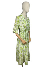 Load image into Gallery viewer, Original 1940's CC41 Green Silk Crepe Belted Day Dress with Pockets by Rei-ta - Bust 36