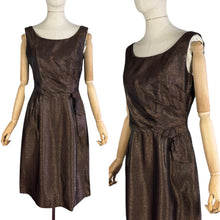Load image into Gallery viewer, Original 1950's Brown Sleeveless Wiggle Dress by Peggy Page - Bust 36