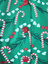 Load image into Gallery viewer, 1940's Reproduction Christmas Blouse In Green, White and Red Michael Miller Cotton 'Corny Cane' - Bust 34" 36"