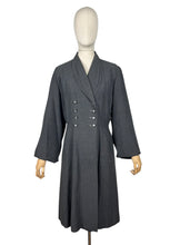 Load image into Gallery viewer, Original 1940's 1950's Slate Grey Double Breasted Textured Wool Princess Coat by Samtex Town - Bust 38 *