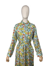 Load image into Gallery viewer, Original 1940's Bright Floral Cotton Hostess Dress in Red, Blue, Pink, Green and White - Housecoat - Bust 38 40 *
