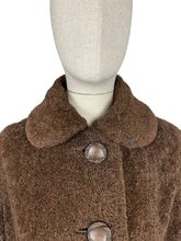 Load image into Gallery viewer, Original 1930's Dark Brown LISPAK British Alpaca Wool Coat with Huge Buttons by Barnett-Hutton - Bust 38 40