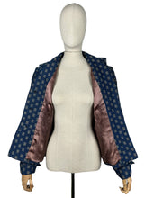 Load image into Gallery viewer, Original 1940's Grey, Black and Cobalt Blue Beaded Wool Jacket - Bust 38