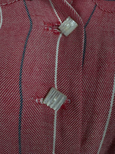 Load image into Gallery viewer, RESERVED FOR KAT DO NOT BUY Original 1940's Lightweight Wool Day Dress in Red and White Herringbone with Blue Stripe - Bust 38