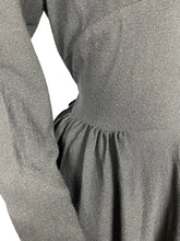 Load image into Gallery viewer, Original 1930's 1940's Black Crepe Long Sleeved Evening Dress with Back Belt - Bust 40 42