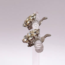 Load image into Gallery viewer, Original 1950's Clear Paste Clip-on Flower Earrings