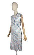 Load image into Gallery viewer, Original 1940's Floral Wraparound Apron in White, Red, Blue and Green - Pretty Pinny - Bust 32 34 36