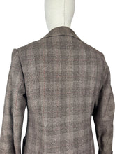 Load image into Gallery viewer, Original 1930’s Henry Page of Aylsham Ltd Brown Check Wool Double Breasted Jacket - Bust 36 38