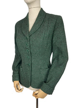 Load image into Gallery viewer, Original 1940's Green, Grey and Black Wool Tweed Jacket - Bust 38 40