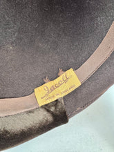 Load image into Gallery viewer, Original 1940's Dark Chocolate Brown Felt and Velvet Hat with Bow Trim By Jacoll