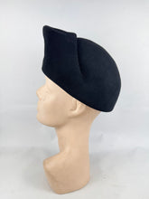 Load image into Gallery viewer, Original 1940's 1950's Hi-Aims Black Felt Hat with High Brim