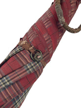 Load image into Gallery viewer, Original 1940's 1950's Red, Blue, Black and White Tartan Umbrella with Glorious Lucite Handle *