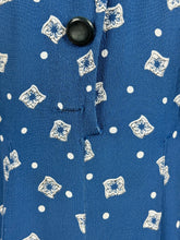 Load image into Gallery viewer, Original 1940's Volup American Made Blue and White Crepe Day Dress - Bust 40 42